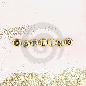 Darling beads lettering word typography