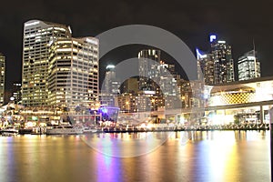 Darling Harbour cityscape at night