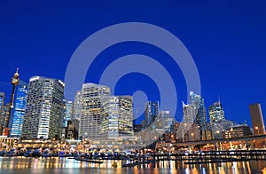 Darling Harbour Sydney night cityscape Australia