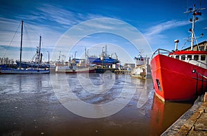 Darlowo harbour in winter