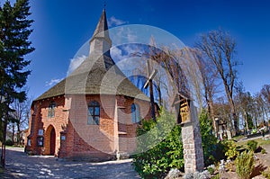 Darlowo Poland, Saint Gertrude church in spring