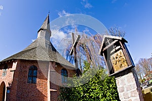 Darlowo Poland, Saint Gertrude church in spring