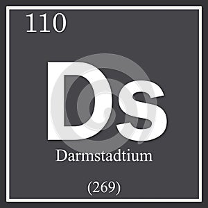 Darmstadtium chemical element, dark square symbol
