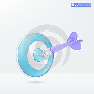 Dart arrow violet hit center. Target customer Cartoon pastel Minimal style. You can used for attraction campaign, accurate promo,