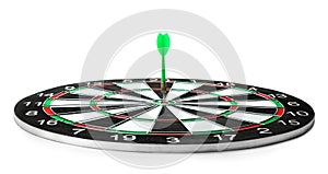 Dart board with arrow hitting target