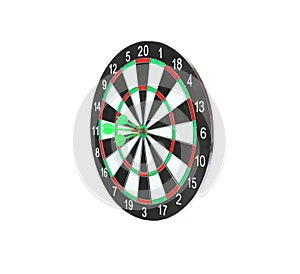 Dart board with arrows hitting target