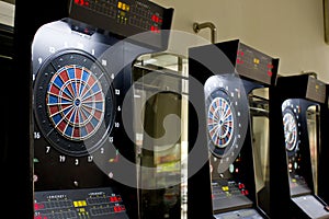 Dart boards in games area