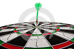 Dart in bullseye of dartboard