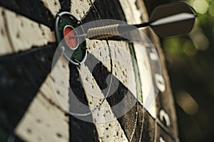 a Dart, A bullseye in the middle of the target