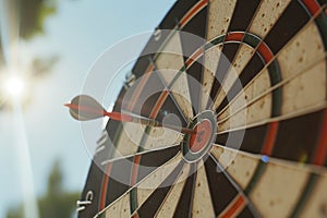 a Dart, A bullseye in the middle of the target