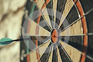 a Dart, A bullseye in the middle of the target