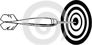 Dart in Bullseye Vector Illustration
