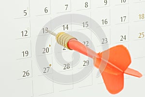 Dart stick on calendar