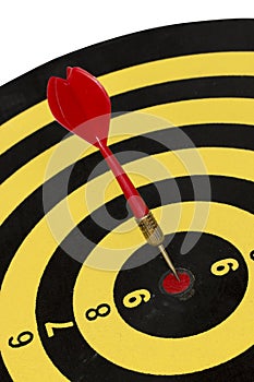 Dart target board, abstract of success on white background.