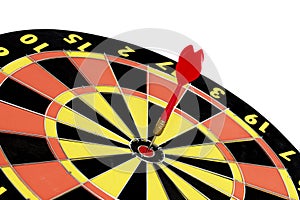 Dart target board, abstract of success on white background