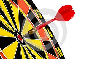 Dart target board, abstract of success on white background.