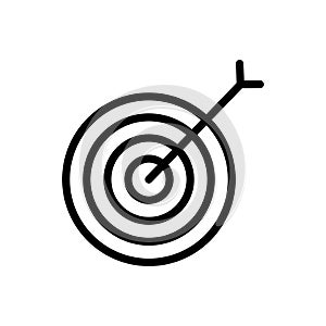 Dart target icon line isolated on white background. Black flat thin icon on modern outline style. Linear symbol and editable