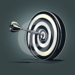 dartboard with an arrow in the middle of it