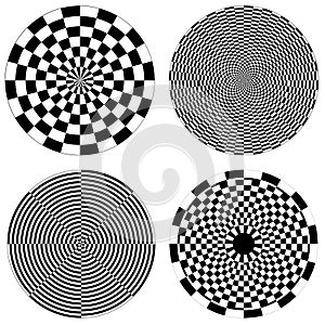 Dartboard & Checkerboard Spirals
