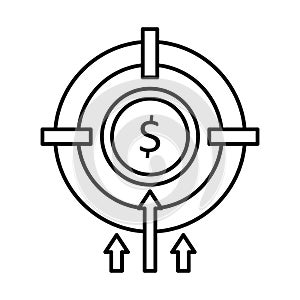 Dartboard Half Glyph Style vector icon which can easily modify or edit