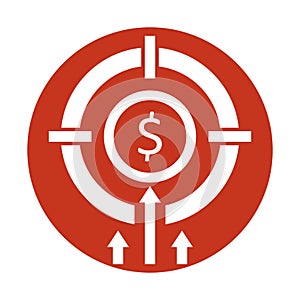 Dartboard Half Glyph Style vector icon which can easily modify or edit