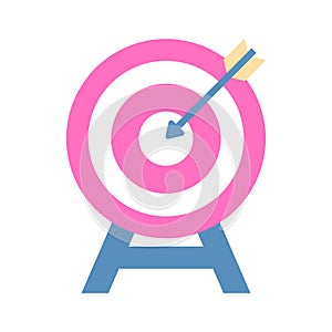 Dartboard, target, aim, objective flat style vector, editable icon