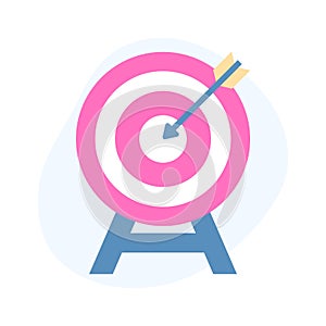 Dartboard, target, aim, objective flat style vector, editable icon