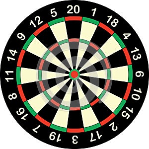 Dartboard vector against a transparent background. Darts is a competitive sport in which players throw darts at a dartboard