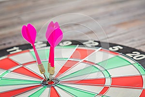 Dartboard on wood (Darts Hit Target)