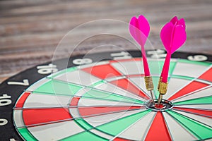 Dartboard on wood (Darts Hit Target)