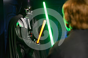 Darth Vader fighting Luke Skywalker - Madame Tussauds London