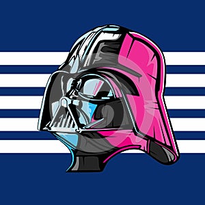 Darth vader vector illustration with multiple solid color mask