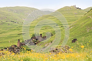 Dartlo and Kvavlo villages. Tusheti region (Georgia)