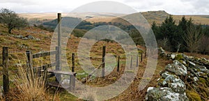 Dartmoor National Park, Footpath Devon uk