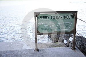 Dartmouth Ferry to Kingswear Sign