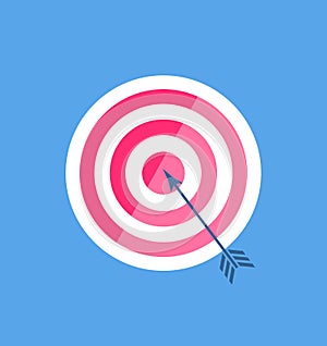 Darts with Arrow in Center of Round Flat Vector