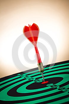 Darts arrows in the target