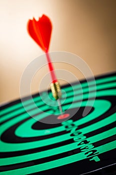 Darts arrows in the target