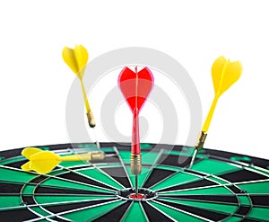 Darts arrows in the target
