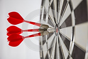 A darts embroidered to targets