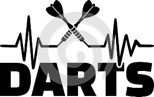 Darts heartbeat line with crossed darts