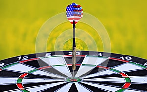 Darts hit the center