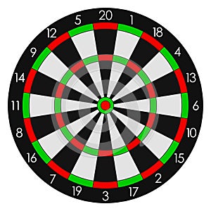 Darts. Sports dartboard with twenty sectors. Vector.