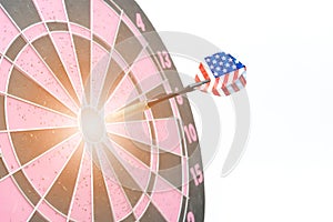Darts with the United States flag hit the target