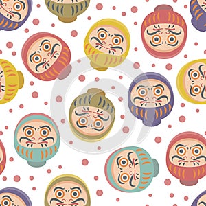 Daruma Dolls Seamless Pattern