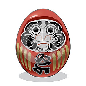 Daruma, a traditional Japanese doll illustration