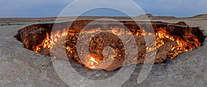 Darvaza Derweze gas crater called also The Door to Hell in Turkmenist