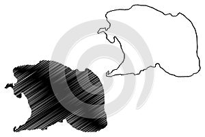 Darwin island Republic of Ecuador, Pacific Ocean, Latin or South America, Galapagos Islands, Archipielago de Colon map vector