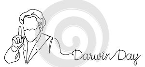 Darwin`s Day. International Day of Science and Humanism. One line