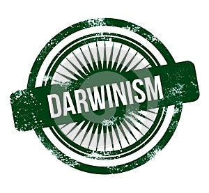 Darwinism - green grunge stamp